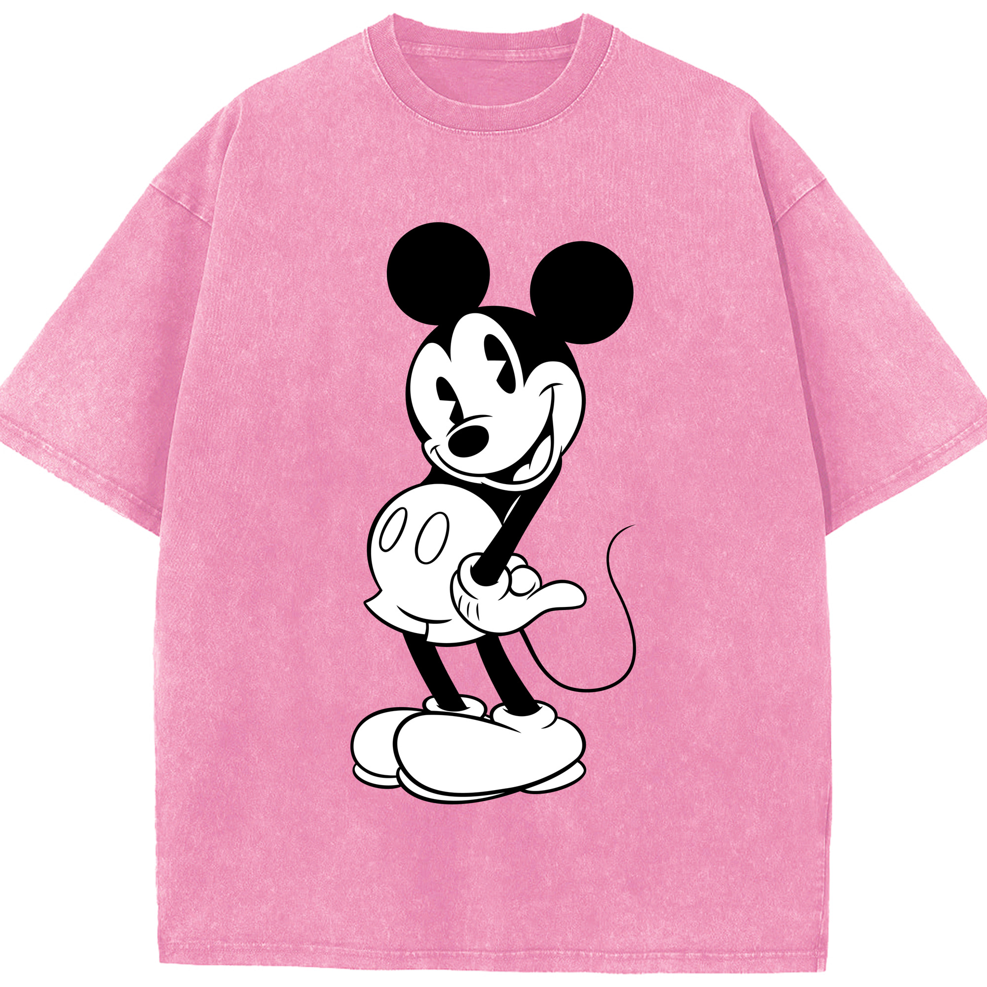 （画像用） ミッキーマウス Mickey Mouse 綿100% ヴィンテージ風 半袖Tシャツ（フロントプリント）